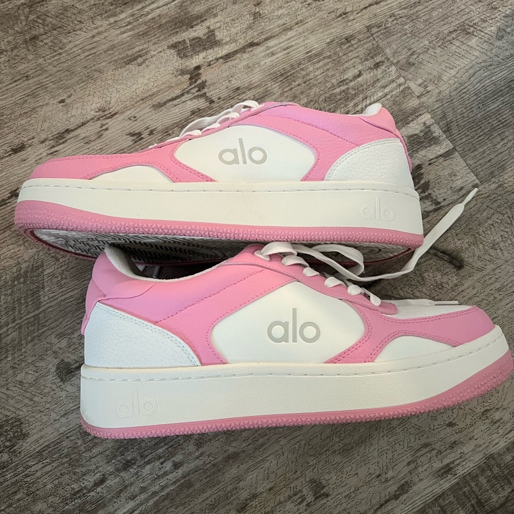 ALO Yoga Pink and White Athletic Sneakers